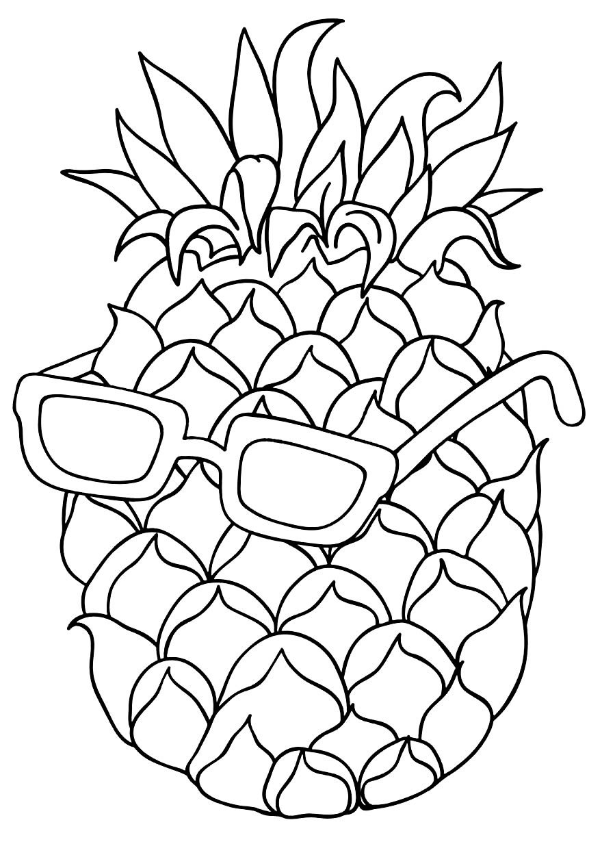 Desenho de abacaxi para colorir