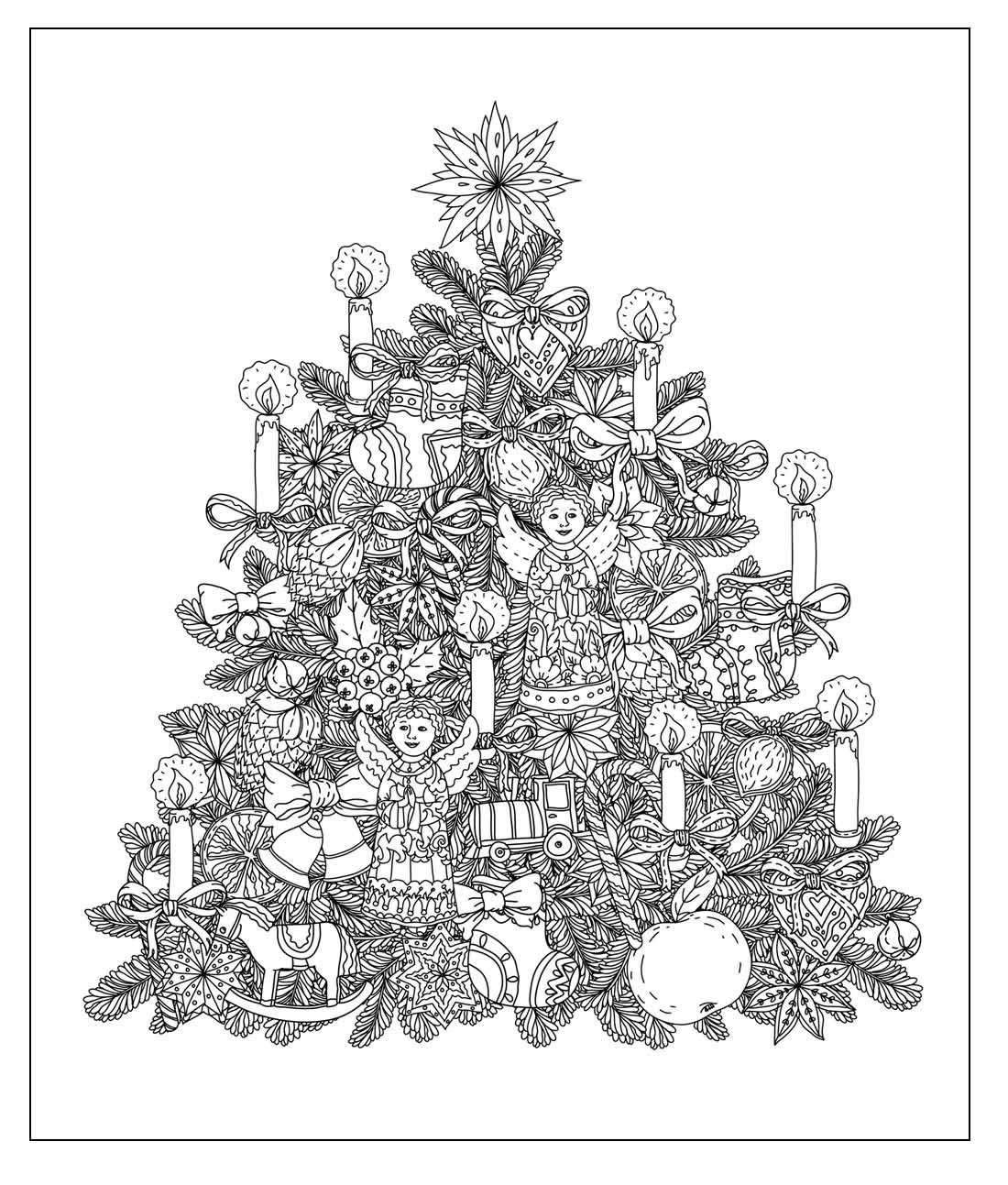 Desenho para pintar de Árvore de Natal