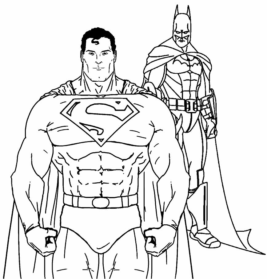 Super Homem e Batman para colorir
