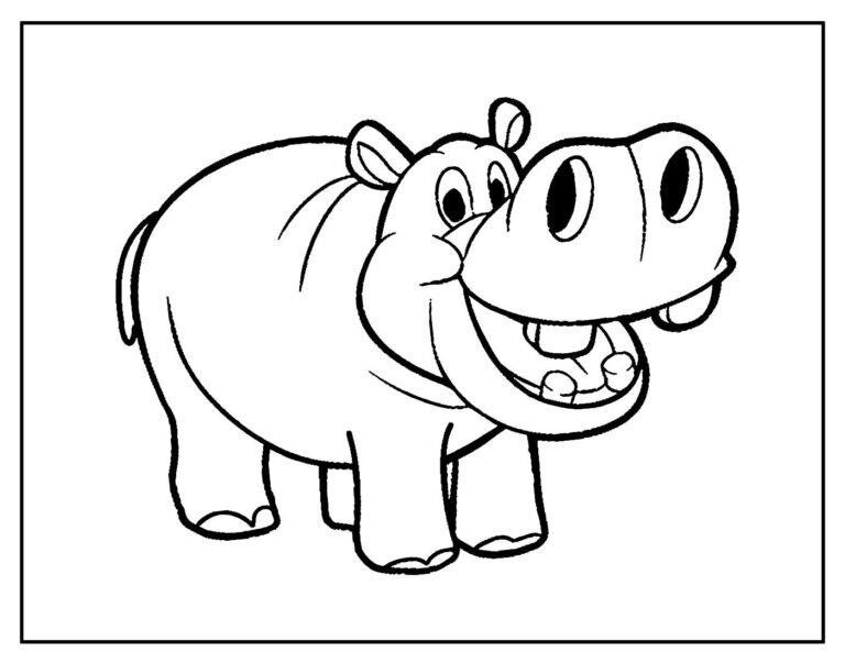 30+ Desenhos de Hipopótamo para colorir - Pop Lembrancinhas