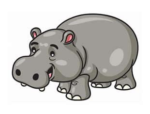 Desenho lindo de Hipopótamo para colorir