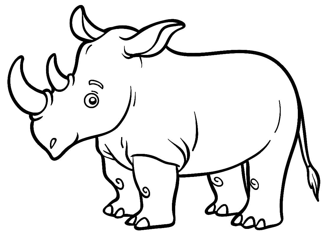 Носорог для детей черно-белый