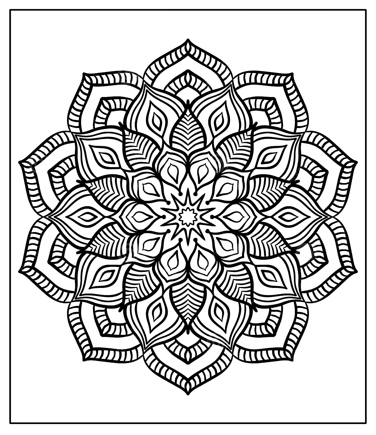 Página de colorir de Mandala