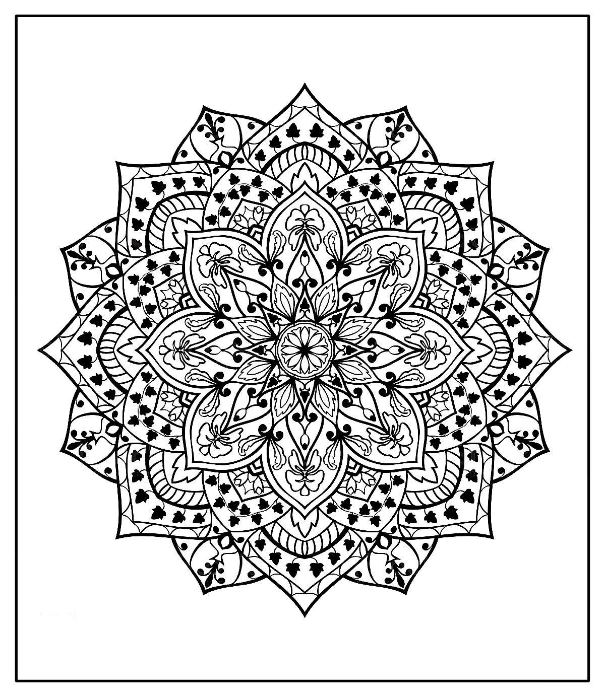 Página para colorir de Mandala
