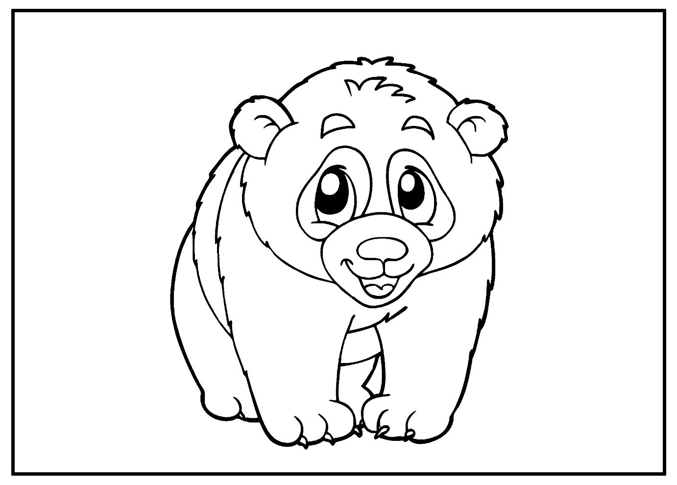 Desenho de Panda para pintar e colorir