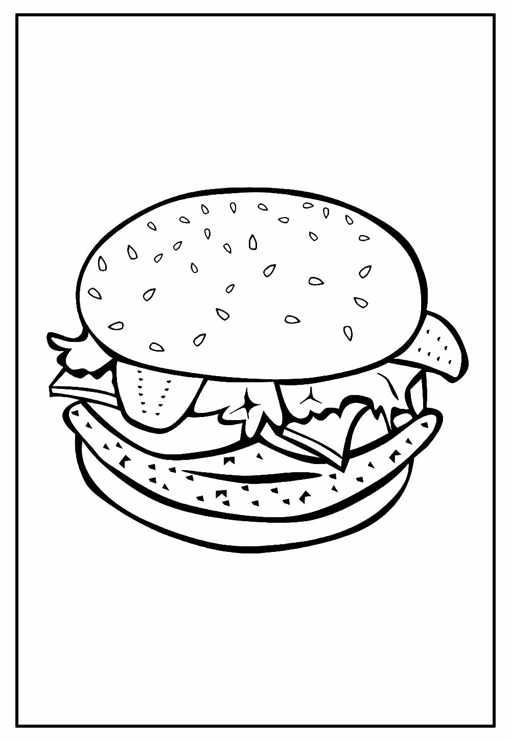 Desenho de Hambúrguer para colorir