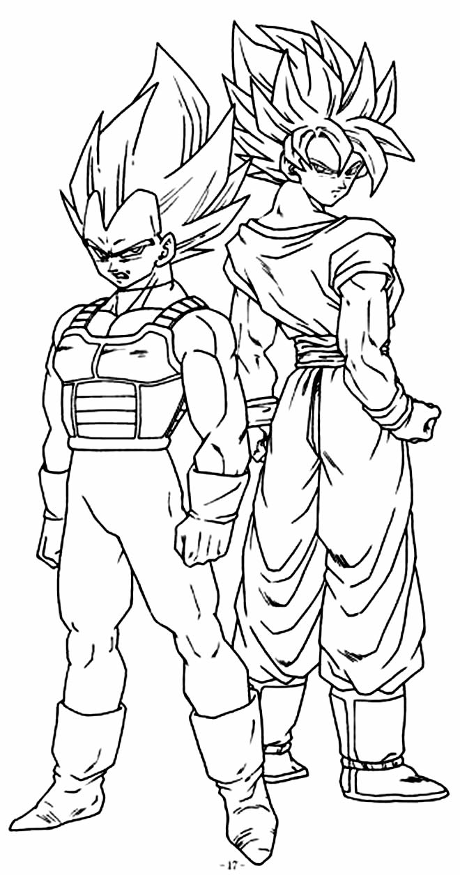 Vegeta e Son Gohan, filho de Goku para colorir e imprimir