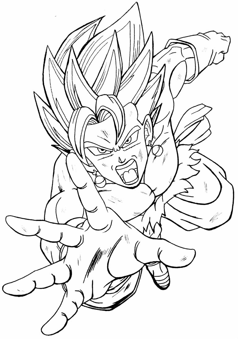 Desenho do Goku para imprimir e pintar