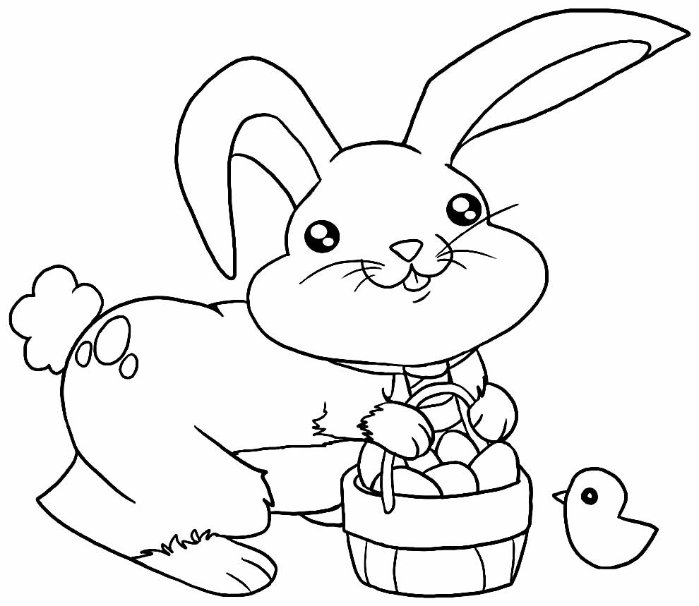 Desenho de coelhinho para imprimir e colorir