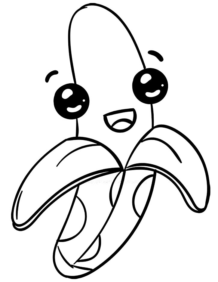 Desenho de Banana para colorir