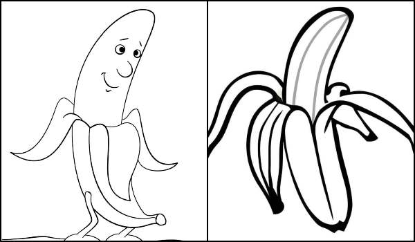 Desenho de Bananas para colorir