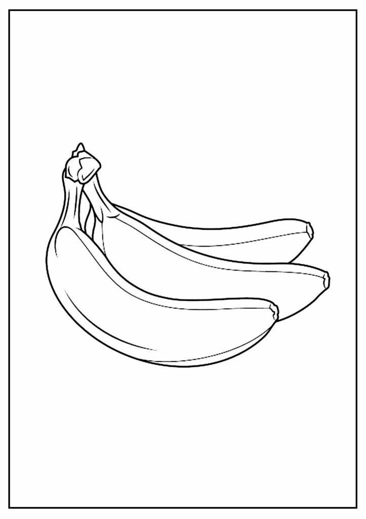Desenho de Banana para pintar e colorir