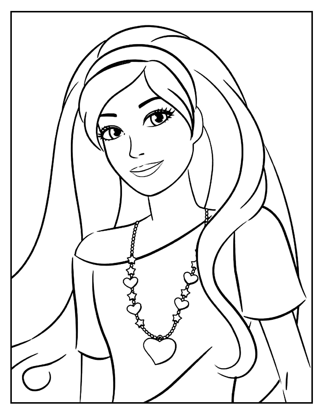 Desenho de Rosto de Barbie para colorir