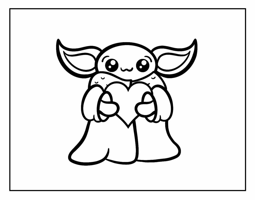 Desenho para colorir do Baby Yoda