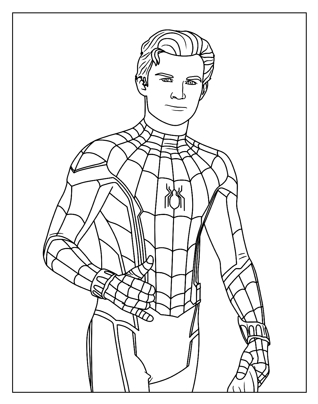 Desenho para colorir de Homem-Aranha sem máscara