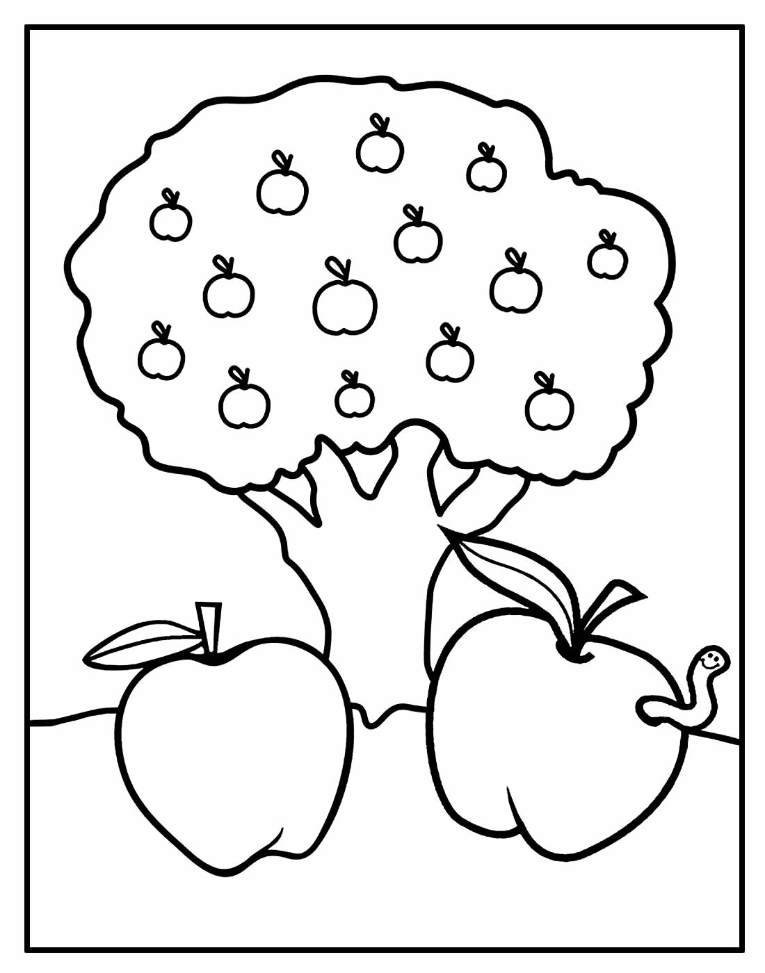 Desenho para colorir de Pé de Maçã - Macieira