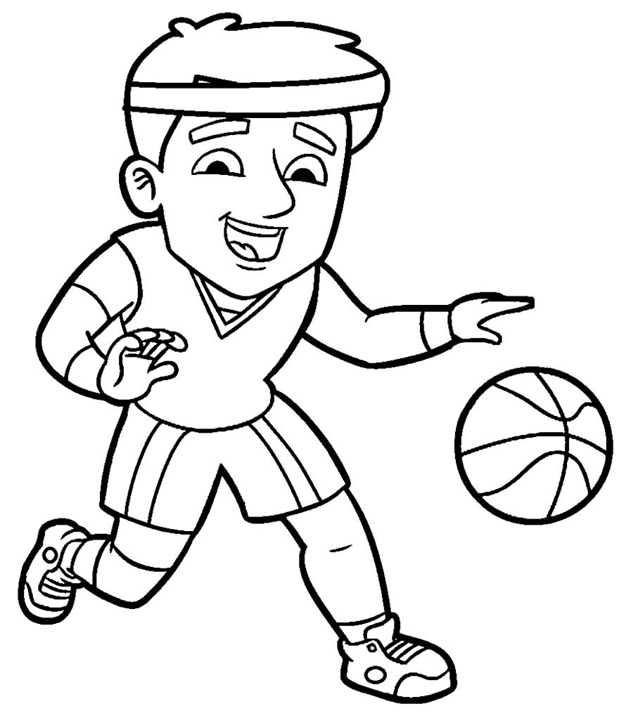 Desenho de jogador de basquete para colorir