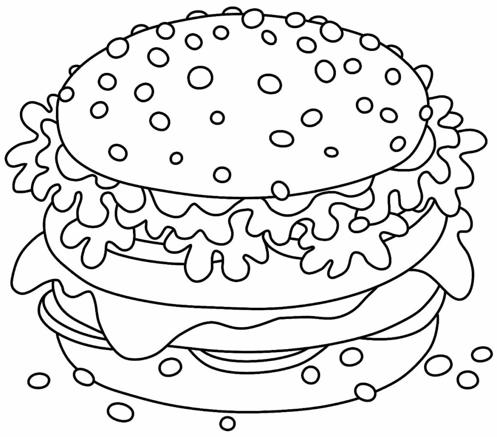 Desenho de comida para colorir