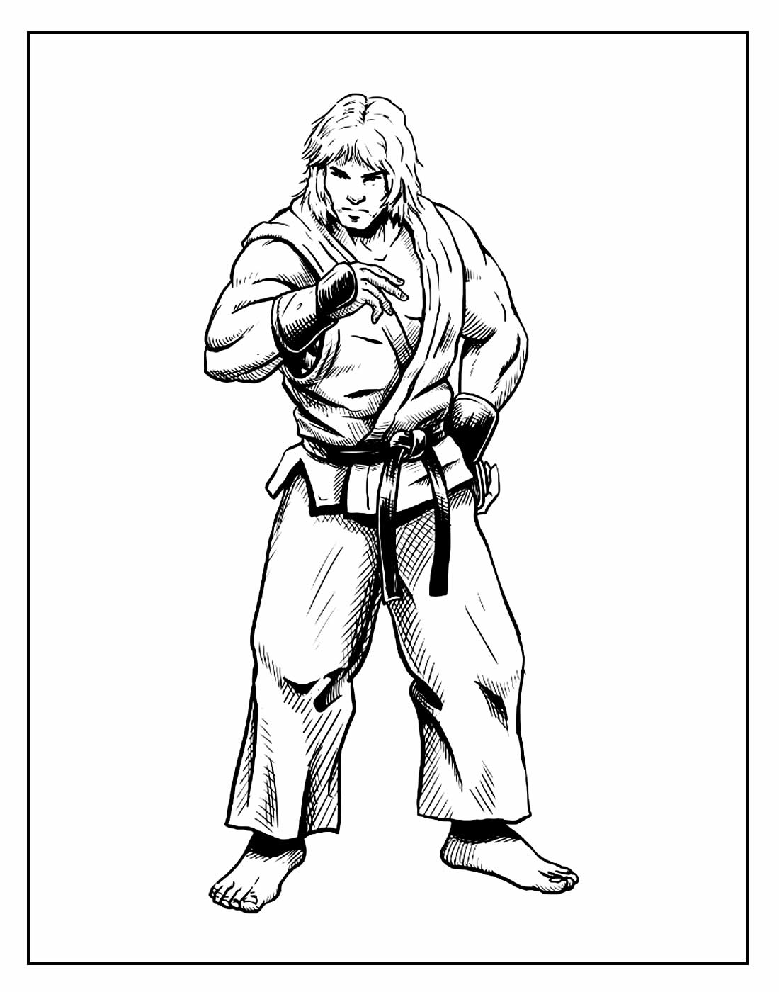 Desenho de Ken para colorir - Street Fighter