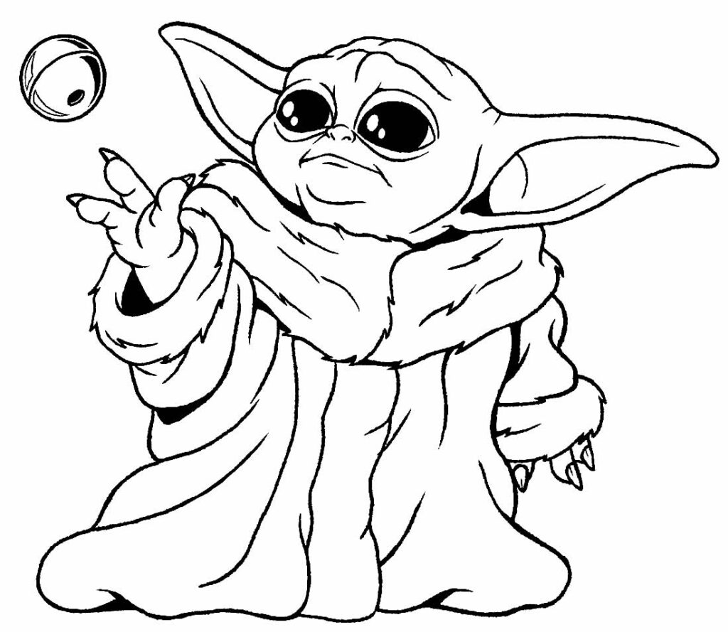 Desenho colorir Baby Yoda