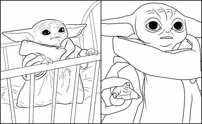 Lindos desenhos para colorir de Baby Yoda