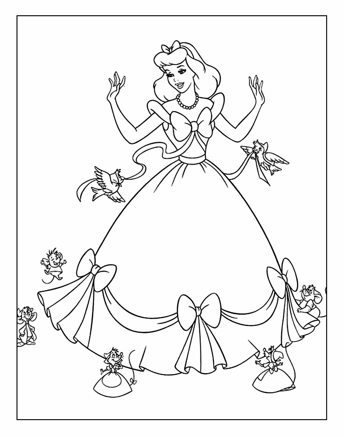 Página para colorir Cinderela