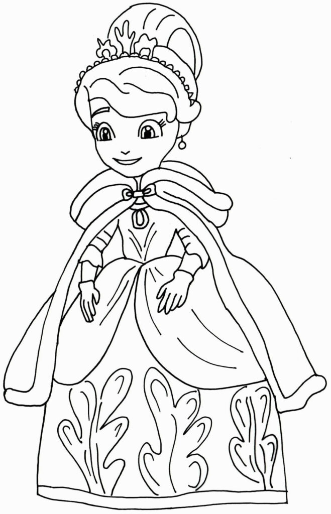 Linda imagem para colorir da Princesa Sofia