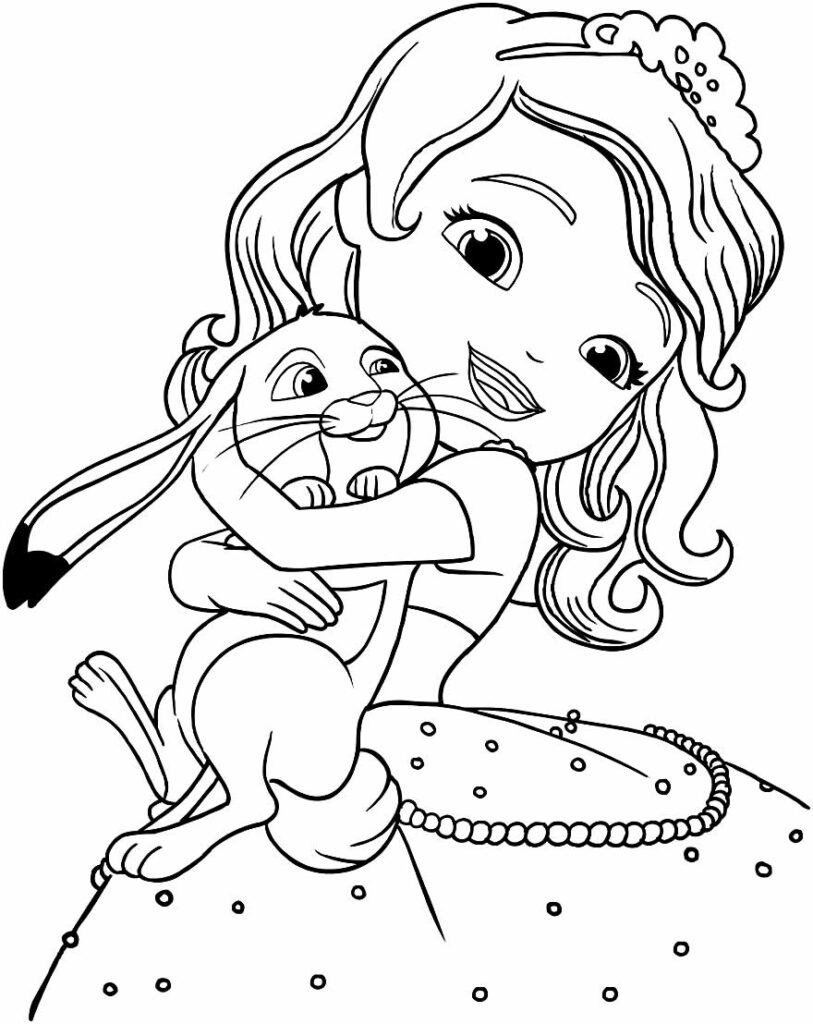 Lindo desenho para colorir da Princesa Sofia