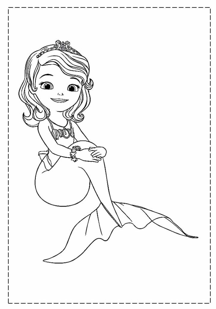 Lindo desenho para colorir da Princesa Sofia