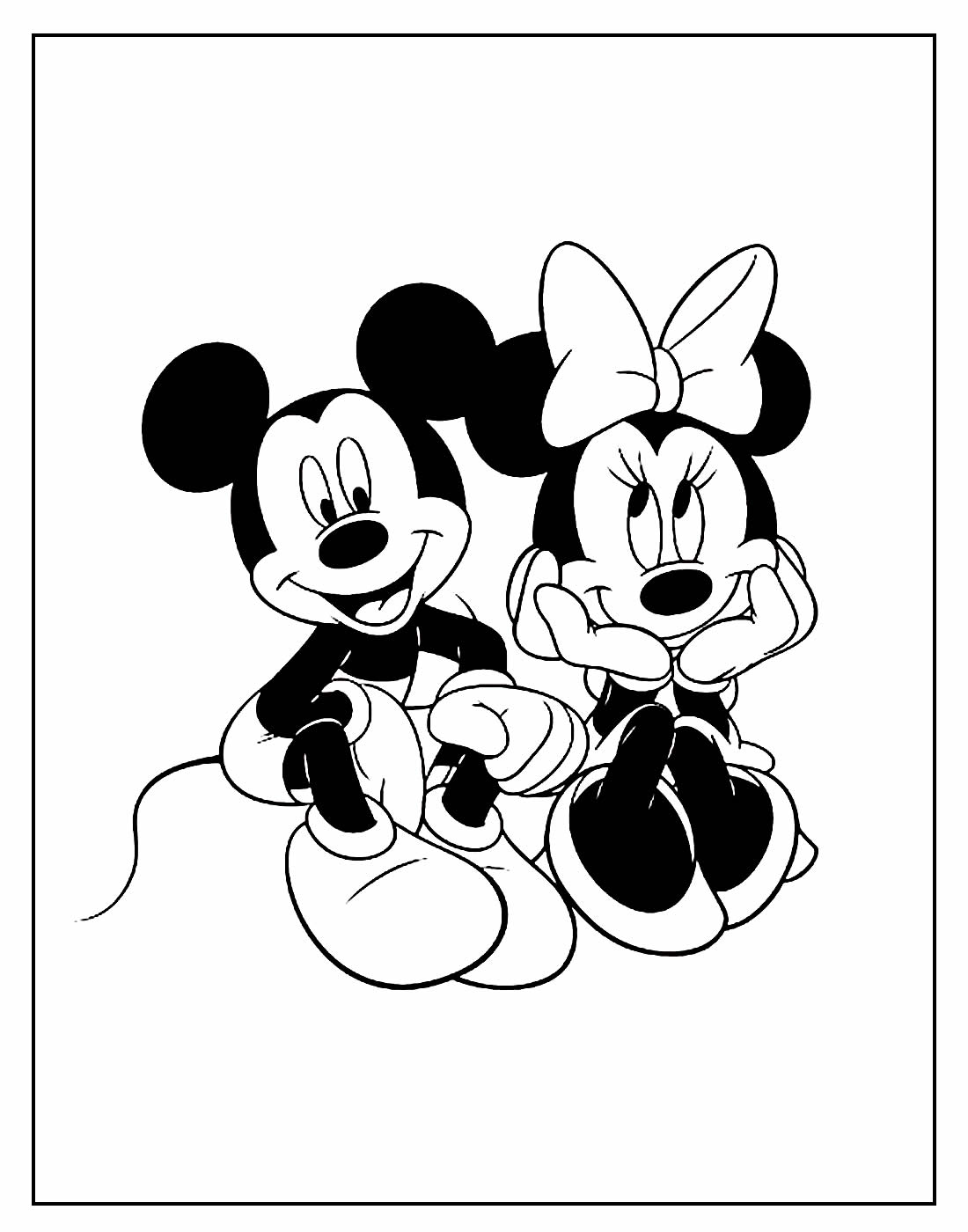 Desenho de Mickey e Mini para colorir