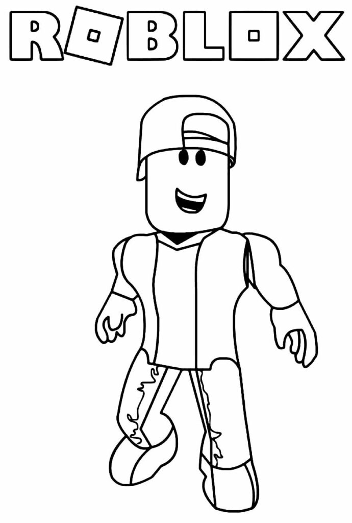 Desenhos para colorir Roblox Builder com o símbolo da letra R em seu capuz  - Desenhos para colorir para impressão grátis