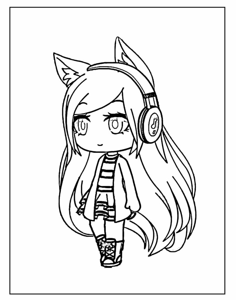 Desenho Gacha Life para colorir, fazer atividades e imprimir