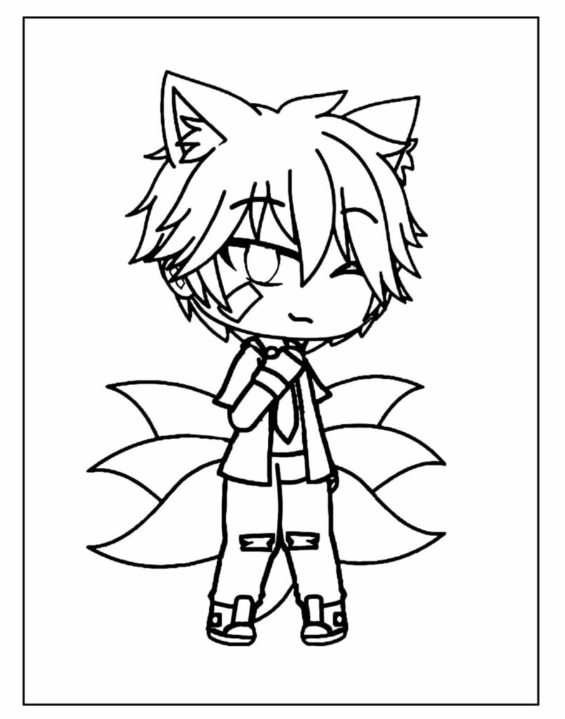 Gacha Life Kawaii Sentado Para Colorir Imprimir E Desenhar Colorirme