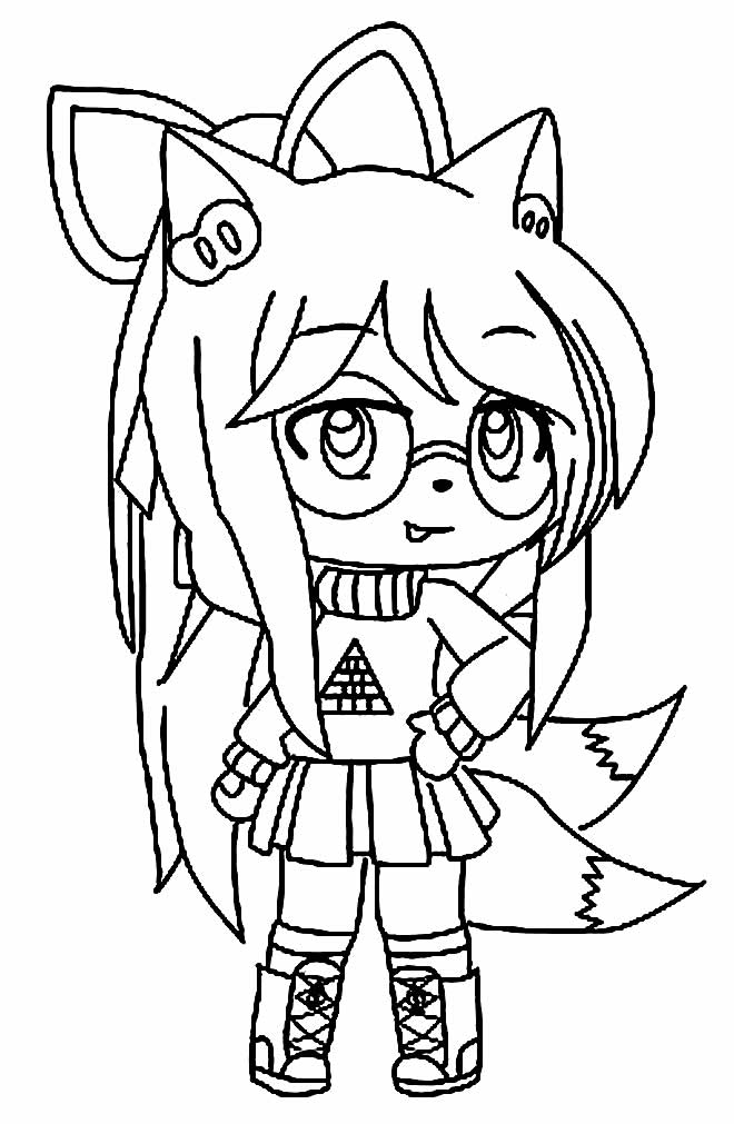 Desenhos para colorir de Pretty Girl Gacha Life - Desenhos para