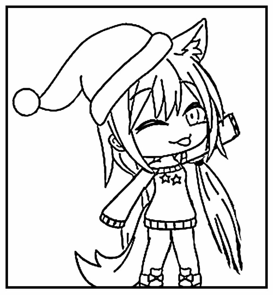 Natal Gacha Life para colorir