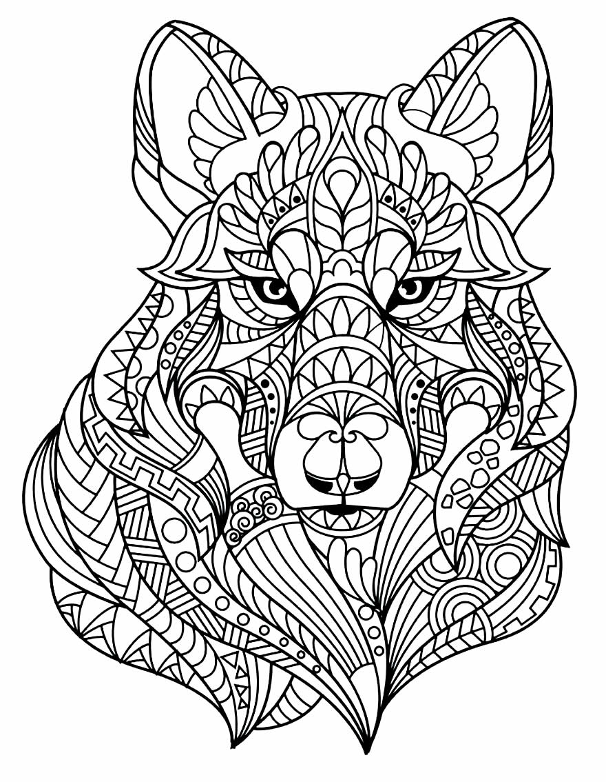 Desenho de Mandala - Lobo