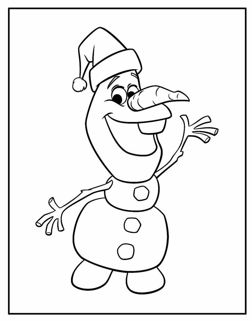 Desenhos para colorir de Olaf de Natal