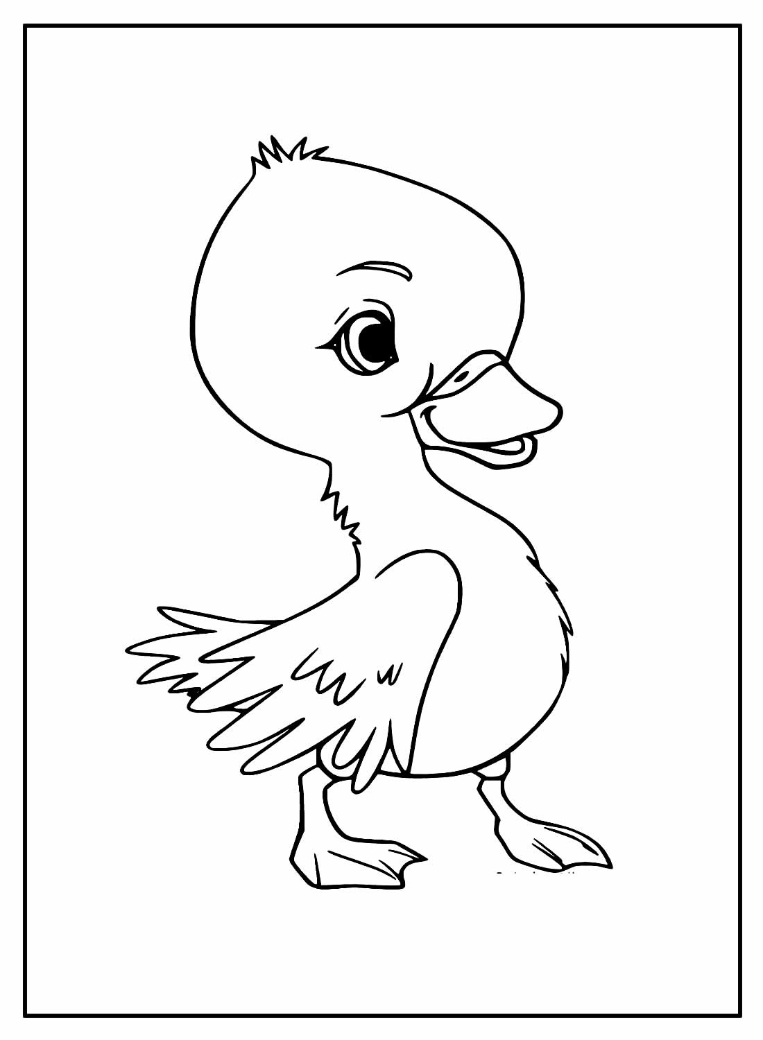 Desenho de Pato para colorir e pintar