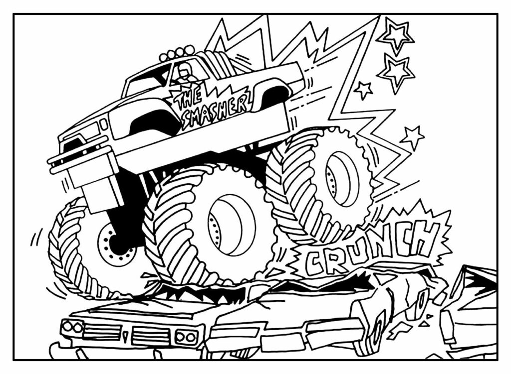 Desenhos de Picape - Monster Truck - Colorir