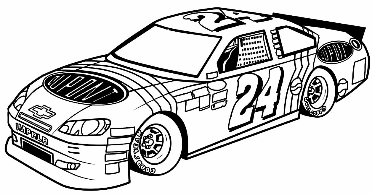 Desenhos de Carros de Corrida para pintar e colorir - Nascar