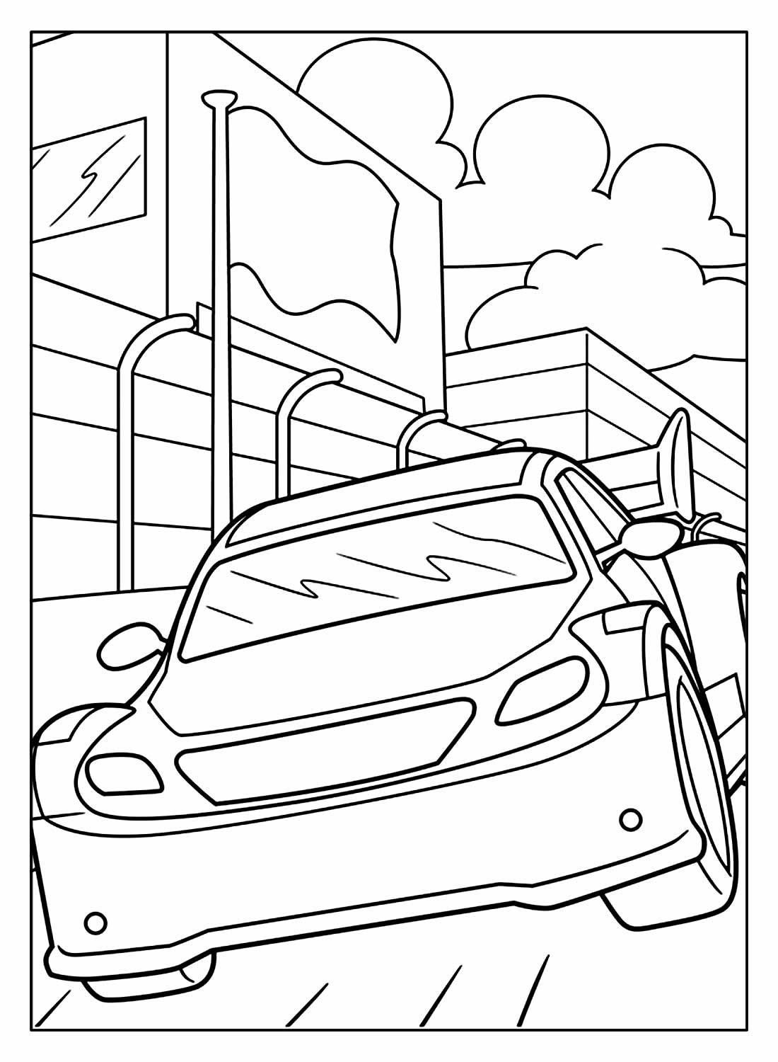 Desenho para colorir de carro