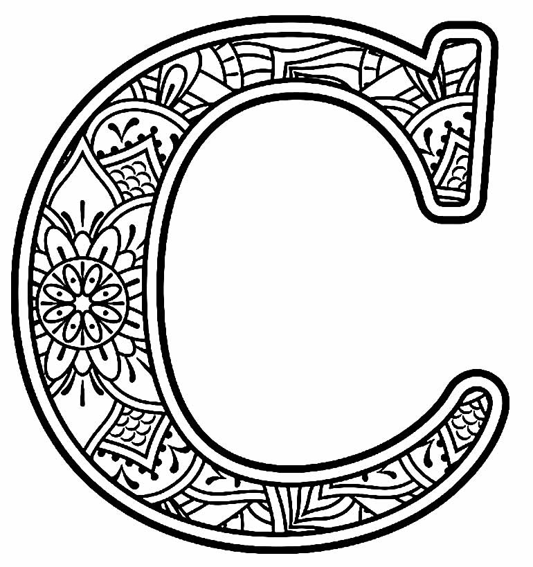 Desenho de C para colorir