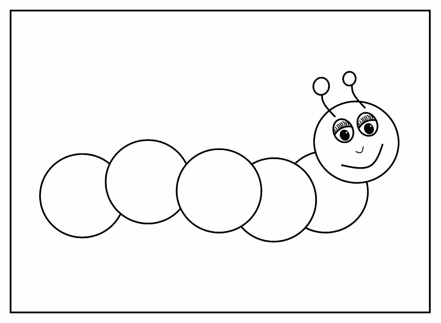 Гусеница раскраска для детей 2-3 лет