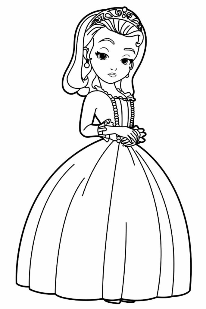 Desenho para pintar Princesa Sofia