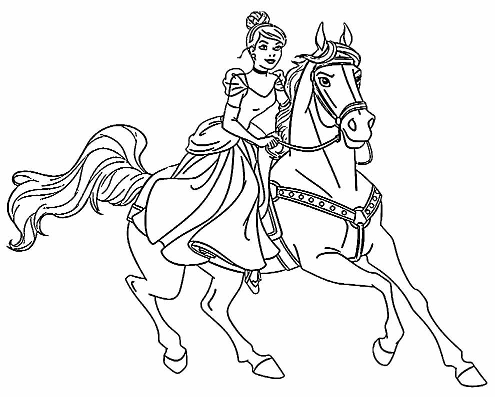 Cinderela para colorir - Cavalo