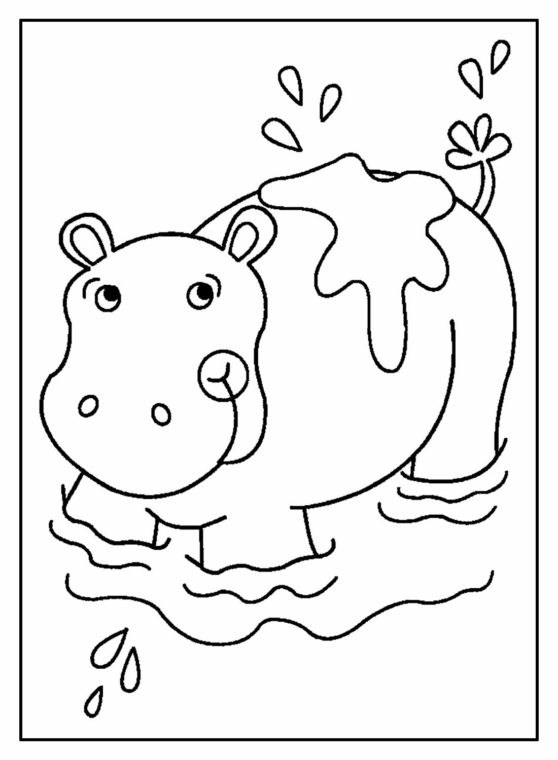 Desenho para colorir de Hipopótamo