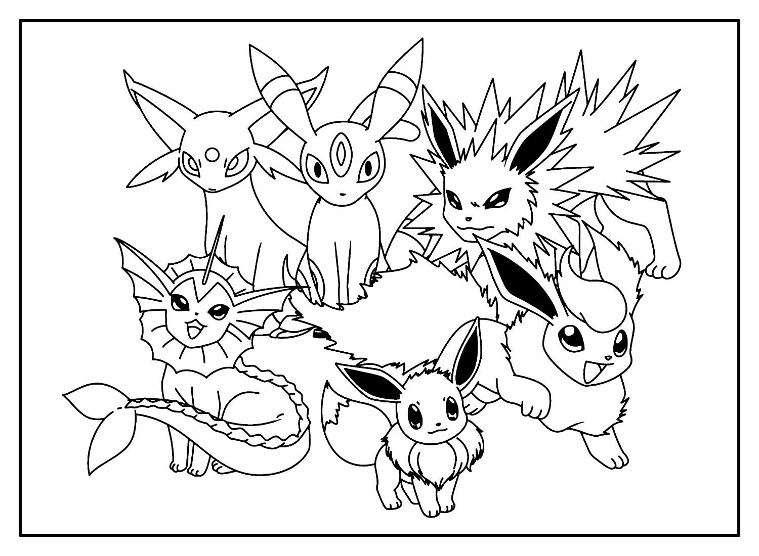 Desenho para colorir Pokémon - Eevee : Evolutions 11