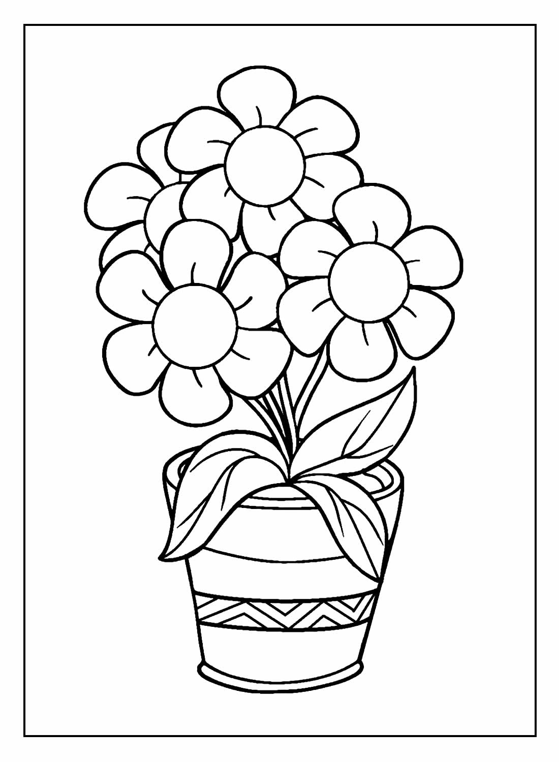 Vaso de Flores para colorir e pintar - Desenho