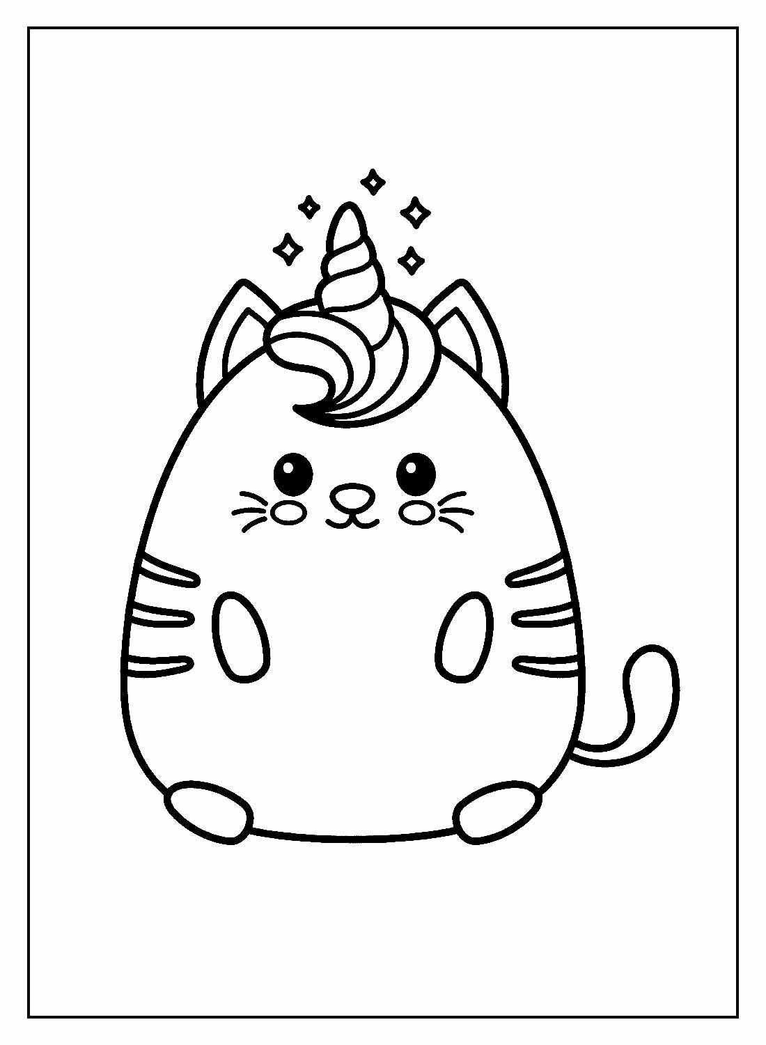 Gatinho Unicórnio para colorir