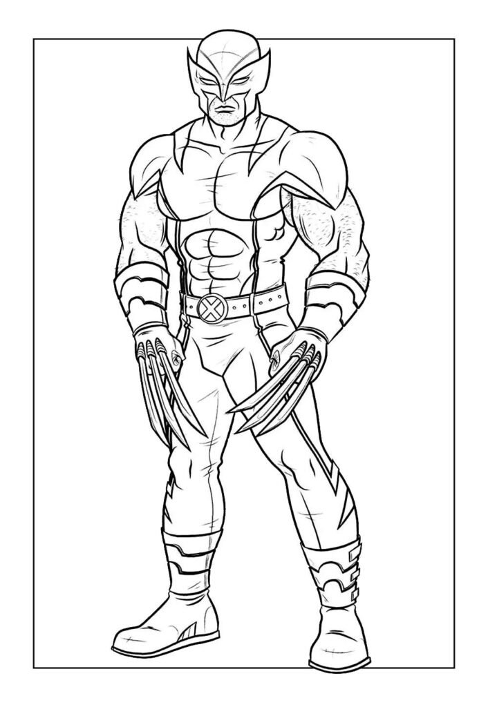 Desenho de Wolverine para imprimir e colorir